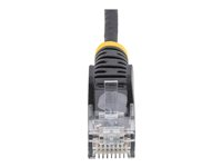 StarTech.com 1.5m CAT6 Cable - Black Slim CAT6 Patch Cord - Snagless - LSZH - cordon de raccordement - 1.5 m - noir N6PAT150CMBKS