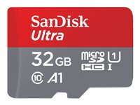SanDisk Ultra - Carte mémoire flash (adaptateur microSDHC - SD inclus(e)) - 32 Go - A1 / UHS Class 1 / Class10 - microSDHC UHS-I SDSQUAR-032G-GN6MA