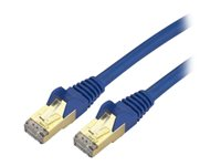 StarTech.com 1 ft CAT6a Ethernet Cable - 10 Gigabit Category 6a Shielded Snagless RJ45 100W PoE Patch Cord - 10GbE Blue UL/TIA Certified - Cordon de raccordement - RJ-45 (M) pour RJ-45 (M) - 30 cm - STP - CAT 6a - moulé - bleu - pour P/N: ST1000SMPEX C6ASPAT1BL