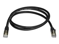 StarTech.com 7m CAT6A Ethernet Cable, 10 Gigabit Shielded Snagless RJ45 100W PoE Patch Cord, CAT 6A 10GbE STP Network Cable w/Strain Relief, Black, Fluke Tested/UL Certified Wiring/TIA - Category 6A - 26AWG (6ASPAT7MBK) - Cordon de raccordement - RJ-45 (M) pour RJ-45 (M) - 7 m - STP - CAT 6a - moulé, sans crochet - noir 6ASPAT7MBK