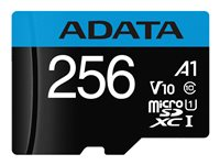ADATA Premier - Carte mémoire flash (adaptateur microSDXC vers SD inclus(e)) - 256 Go - Video Class V10 / UHS-I U1 / Class10 - microSDXC UHS-I AUSDX256GUICL10A1-RA1