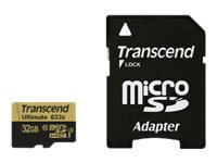 Transcend Ultimate - Carte mémoire flash (adaptateur microSDHC - SD inclus(e)) - 32 Go - UHS Class 3 / Class10 - 633x - microSDHC UHS-I TS32GUSDU3