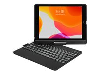 Targus VersaType - Clavier et étui - rétro-éclairé - sans fil - Bluetooth 5.1 - AZERTY - Français - noir clavier, noir étui - B2B - pour Apple 10.2-inch iPad; 10.5-inch iPad Air (3ème génération); 10.5-inch iPad Pro THZ857FR