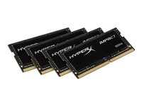 HyperX Impact - DDR4 - 64 Go: 4 x 16 Go - SO DIMM 260 broches - 2400 MHz / PC4-19200 - CL15 - 1.2 V - mémoire sans tampon - non ECC HX424S15IBK4/64