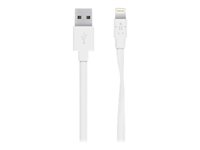 Belkin MIXIT Flat Lightning to USB Cable - Câble Lightning - Lightning (M) pour USB (M) - 1.22 m - blanc - plat - pour Apple iPad/iPhone/iPod (Lightning) F8J148BT04-WHT