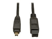 Tripp Lite 6ft Hi-Speed FireWire IEEE Cable-800Mbps with Gold Plated Connectors 9pin/4pin M/M 6' - Câble IEEE 1394 - FireWire 800 (M) pour FireWire 4 broches (M) - 1.8 m - moulé - noir F019-006