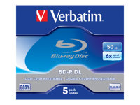 Verbatim - 5 x BD-R DL - 50 Go 6x - boîtier CD 43748