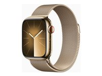 Apple Watch Series 9 (GPS + Cellular) - 41 mm - acier inoxydable doré - montre intelligente avec boucle milanaise - 64 Go - Wi-Fi, LTE, UWB, Bluetooth - 4G - 42.3 g MRJ73QF/A