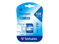 Verbatim Premium - Carte mémoire flash - 128 Go - UHS Class 1 / Class10 - 600x - SDXC UHS-I 44025