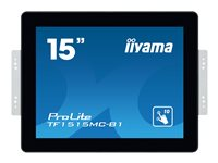 iiyama ProLite TF1515MC-B1 - Classe de diagonale 15" écran LCD rétro-éclairé par LED - signalisation numérique - avec écran tactile 1024 x 768 - système de rétroéclairage en bordure par DEL Edge-Lit - noir TF1515MC-B1