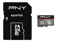 PNY Turbo - Carte mémoire flash (adaptateur microSDHC - SD inclus(e)) - 32 Go - UHS-I U3 / Class10 - microSDHC UHS-I SDU32GTUR-1-EF