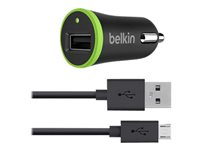 Belkin Car Charger - Adaptateur d'alimentation pour voiture - 5 Watt (USB) - sur le câble : Micro-USB - noir F8M711BT04-BLK