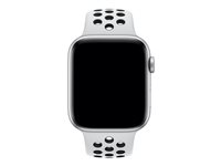 Apple 44mm Nike Sport Band - Bracelet de montre - 140-210 mm - platine pure/noir - pour Watch (42 mm, 44 mm) MTMY2ZM/A