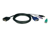 Tripp Lite 15ft USB / PS2 Cable Kit for KVM Switches B040 / B042 Series KVMs 15' - Kit de câbles clavier / vidéo / souris (KVM) - 4.6 m - moulé P780-015