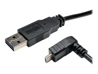 Tripp Lite USB 2.0 Universal Reversible Cable A to Micro B - Câble USB - Micro-USB de type B (M) pour USB (M) - USB 2.0 - 91 cm - connecteur à angle vers le bas - noir UR050-003-DNB