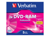 Verbatim - 5 x DVD-RAM - 4.7 Go 3x 43491