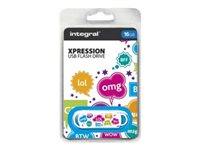 Integral Xpression Pattern TXT - Clé USB - 16 Go - USB 2.0 INFD16GBXPRTXT