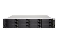 QNAP TS-1263XU-RP - Serveur NAS - 12 Baies - rack-montable - SATA 6Gb/s - RAID 0, 1, 5, 6, 10, JBOD, disque de réserve 5, 6 disques de secours, disque de réserve 10 - RAM 4 Go - Gigabit Ethernet / 10 Gigabit Ethernet - iSCSI - 2U TS-1263XU-RP-4G