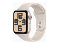 Apple Watch SE (GPS) - 2e génération - 44 mm - aluminium droit - montre intelligente avec bande sport - fluoroélastomère - droit - taille du bracelet : S/M - 32 Go - Wi-Fi, Bluetooth - 32.9 g MRE43QF/A