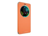ASUS View Flip Cover - Protection à rabat pour téléphone portable - polyuréthane, polycarbonate - orange - pour ASUS ZenFone 3 Deluxe (ZS570KL) 90AC01E0-BCV005