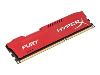 HyperX FURY - DDR3 - module - 4 Go - DIMM 240 broches - 1600 MHz / PC3-12800 - CL10 - 1.5 V - mémoire sans tampon - non ECC - rouge HX316C10FR/4