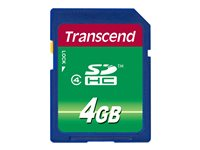 Transcend - Carte mémoire flash - 4 Go - Class 4 - SDHC TS4GSDHC4