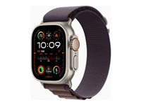 Apple Watch Ultra 2 - 49 mm - titane - montre intelligente avec Boucle Alpine - textile - indigo - taille du bracelet : L - 64 Go - Wi-Fi, LTE, UWB, Bluetooth - 4G - 61.4 g MREW3NF/A