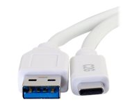 C2G 6ft USB C to USB A Cable - USB 3.2 - 5Gbps - White - M/M - Câble USB - USB type A (M) pour 24 pin USB-C (M) - USB 3.1 - 30 V - 3 A - 1.83 m - blanc 28836