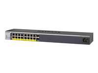 NETGEAR Smart GS418TPP - Commutateur - L3 Lite - intelligent - 16 x 10/100/1000 (PoE+) + 2 x SFP - de bureau, Montable sur rack - PoE+ (240 W) GS418TPP-100EUS