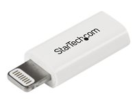 StarTech.com Adaptateur / Convertisseur Apple Lightning à 8 broches vers Micro USB pour iPhone / iPod / iPad - M/F - Blanc - Adaptateur Lightning - Lightning mâle pour Micro-USB de type B femelle - blanc - pour Apple iPad/iPhone/iPod (Lightning) USBUBLTADPW