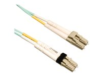 Tripp Lite 2M 10Gb Duplex Multimode 50/125 OM3 LSZH Fiber Optic Patch Cable LC/LC Aqua 6' 6ft 2 Meter - Cordon de raccordement - multi-mode mini-LC (M) pour LC multi-mode (M) - 2 m - fibre optique - duplex - 50 / 125 microns - OM3 - turquoise N836-02M