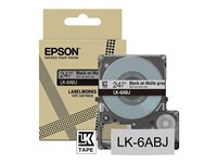 Epson LabelWorks LK-6ABJ - Mat - noir sur gris mat - Rouleau (2,4 cm x 8 m) 1 cassette(s) boîte de suspension - ruban - pour LabelWorks LW-C610 C53S672088