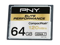PNY Elite Performance - Carte mémoire flash - 64 Go - CompactFlash CF64GELIPER120-EF
