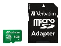 Verbatim Tablet - Carte mémoire flash (adaptateur SD inclus(e)) - 8 Go - Class 10 - microSDHC UHS-I - vert 44042