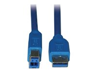 Tripp Lite 15ft USB 3.0 SuperSpeed Device Cable 5 Gbps A Male to B Male 15' - Câble USB - USB type A (M) pour USB Type B (M) - USB 3.0 - 4.6 m - bleu U322-015