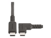 StarTech.com 6ft (2m) Rugged Right Angle USB-C Cable, USB 3.2 Gen 1 (5 Gbps), USB C to C Data Transfer Cable, 4K 60Hz DP Alt Mode, 100W Power Delivery - 90 Degree USB-C Cable (RUSB315CC2MBR) - Câble USB - 24 pin USB-C (M) droit pour 24 pin USB-C (M) angle droit - USB 3.2 Gen 1 - 2 m - support pour 4K60Hz, robuste - noir RUSB315CC2MBR