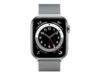 Apple Watch Series 6 (GPS + Cellular) - 40 mm - acier inoxydable argent - montre intelligente avec boucle milanaise - maille en acier inox - argent - taille du poignet : 130-180 mm - 32 Go - Wi-Fi, Bluetooth - 4G - 39.7 g M06U3NF/A