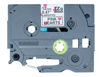Brother TZe-MPPH31 - Noir sur cœurs roses - Rouleau (1,2 cm x 4 m) 1 cassette(s) ruban laminé - pour Brother PT-H110; P-Touch PT-H105, H110; P-Touch Cube PT-P300; P-Touch Embellish PT-D215 TZEMPPH31
