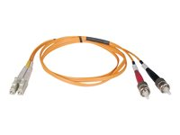 Tripp Lite 1M Duplex Multimode 50/125 Fiber Optic Patch Cable LC/ST 3' 3ft 1 Meter - Cordon de raccordement - ST multi-mode (M) pour LC multi-mode (M) - 1 m - fibre optique - duplex - 50 / 125 microns - orange N518-01M