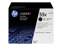 HP 55X - Pack de 2 - à rendement élevé - noir - original - LaserJet - cartouche de toner (CE255XD) - pour LaserJet Enterprise MFP M525; LaserJet Enterprise Flow MFP M525; LaserJet Managed MFP M525 CE255XD