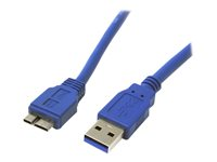 StarTech.com Câble SuperSpeed USB 3.0 A vers Micro B de 30 cm - Cordon USB A vers Micro USB B - M/M - Bleu - Câble USB - USB type A (M) pour Micro-USB Type B (M) - USB 3.0 - 31 cm - moulé - bleu - pour P/N: BNDTBUSB3142, DKT30CVAGPD, PEXUS313AC2V, PEXUSB311A1E, PEXUSB312A2, S251BMU3FP USB3SAUB1