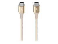 Belkin MIXIT DuraTek - Câble USB - USB-C (M) pour USB-C (M) - 3 A - 1.22 m - or F2CU050BT04-GLD