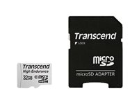 Transcend High Endurance - Carte mémoire flash (adaptateur microSDHC - SD inclus(e)) - 32 Go - UHS-I U1 / Class10 - SDHC TS32GUSDHC10V