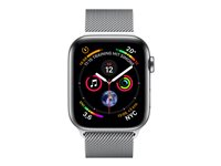 Apple Watch Series 4 (GPS + Cellular) - 44 mm - acier inoxydable - montre intelligente avec boucle milanaise - maille d'acier - taille de bande 150-200 mm - 16 Go - Wi-Fi, Bluetooth - 4G - 47.9 g MTX12NF/A