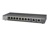 NETGEAR Plus GS110EMX - Commutateur - intelligent - 8 x 1000Base-T + 2 x 100/1 000/2,5 G/5G/10G (liaison montante) - de bureau, Montable sur rack, fixation murale - Tension CC GS110EMX-100PES