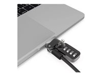 Compulocks MacBook Pro 13" M1 & M2 Adaptateur Ledge avec câble à code argenté - Adaptateur à fente de verrouillage pour la sécurité - avec serrure à câble à combinaison - pour Apple MacBook Pro 13.3 in (M1, M2) UNVMBPRLDG01CL