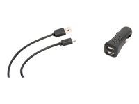 Griffin PowerJolt Dual Mobile - Adaptateur allume-cigare (voiture) - 10 Watt - 2 connecteurs de sortie ( USB ) - sur le câble : Micro-USB GC36394-2