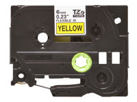 Brother TZe-FX611 - Noir sur jaune - Rouleau (0,6 cm x 8 m) 1 cassette(s) ruban flexible - pour Brother PT-D210, D600, H110, H200; P-Touch PT-1005, E550, P900; P-Touch Cube Plus PT-P710 TZEFX611