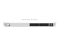 NETGEAR Smart GC728XP - Commutateur - C3 - intelligent - 24 x 10/100/1000 (PoE+) + 2 x Gigabit SFP (liaison montante) + 2 x SFP+ 10 Go (liaison montante) - de bureau, Montable sur rack - PoE+ (390 W) GC728XP-100EUS