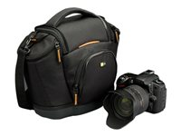 Case Logic Medium SLR Camera Bag - Sac à bandoulière pour appareil photo et objectifs - nylon, éthylène-acétate de vinyle (EVA) - noir - pour Nikon D90; Olympus E-520; Pentax K2000; Sony a DSLR-A200, A300, A350, A700, A900 SLRC202